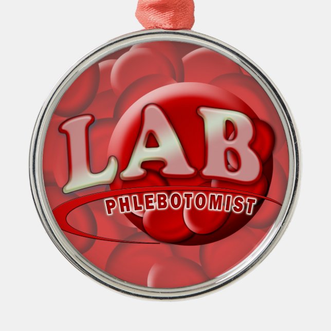 LABRADOR PHLEBOTOMIST RBC LOGO SILBERNES ORNAMENT (Vorne)
