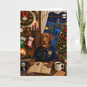Labrador Polizeihund  Feiertagskarte