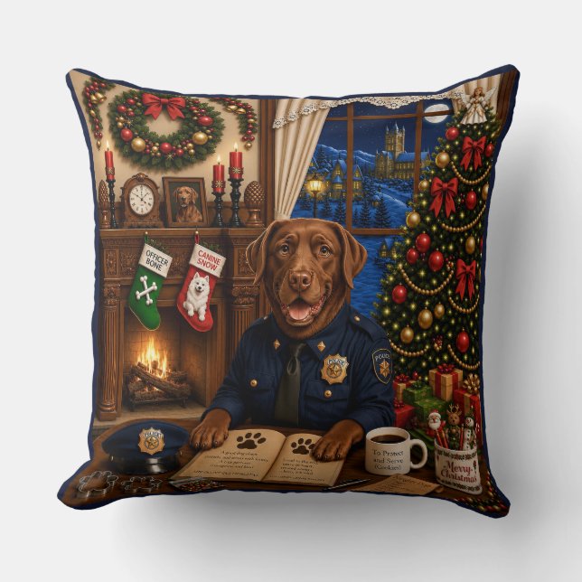 Labrador Polizeihund  Kissen (Vorderseite)