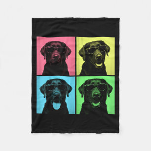 Labrador Pop Art lustige schwarze Lab Dog Liebhabe Fleecedecke