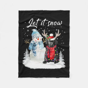 Labrador Pup Santa Dog Weihnachtsschneemann Xmas P Fleecedecke