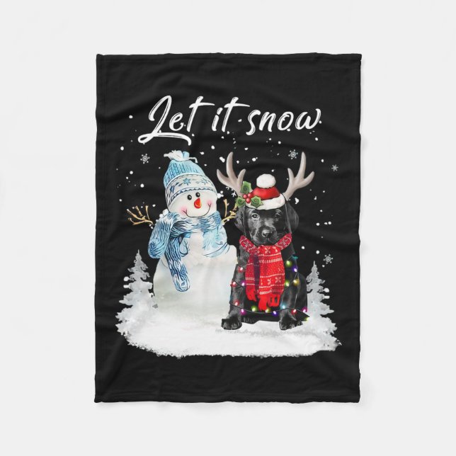 Labrador Pup Santa Dog Weihnachtsschneemann Xmas P Fleecedecke (Vorderseite)