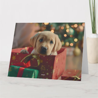 Labrador Puppy Geschenkboxen Weihnachtskarte Karte