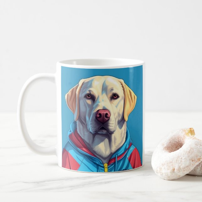 Labrador récupérateur en tenue de piste tasse de c (Avec donut)