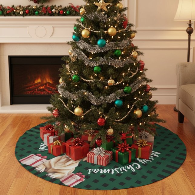 Labrador Reindeer Polyester Weihnachtsbaumdecke (Von Creator hochgeladen)