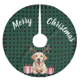 Labrador-Rentier Polyester Weihnachtsbaumdecke