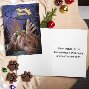 Labrador Retreiver in Antlers Dreams Dog Leckereie Feiertagskarte
