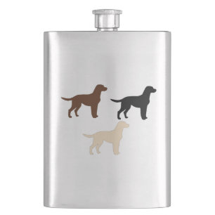 Labrador Retrieve alle Silhouetten Flachmann
