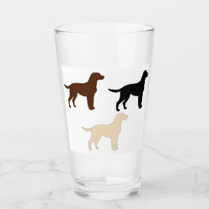 Labrador Retrieve alle Silhouetten Glas