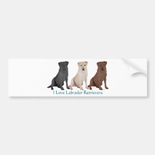 Labrador Retriever - 3 Farben zum Lieben Autoaufkleber