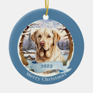 Labrador Retriever Aquareller Hundekunst Keramik Ornament