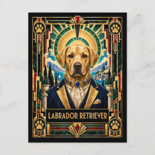 Labrador Retriever, Art Deco Hund Postkarte