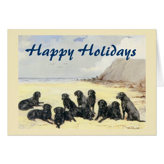 Labrador-Retriever auf der Strand-Weihnachtskarte Karte