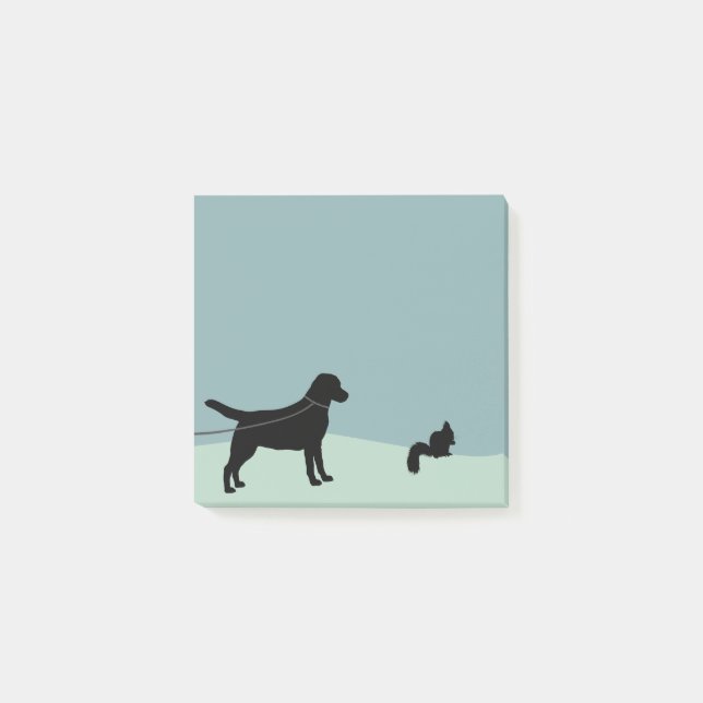 Labrador retriever auf Leine-musterndem Post-it Klebezettel (Vorderseite)