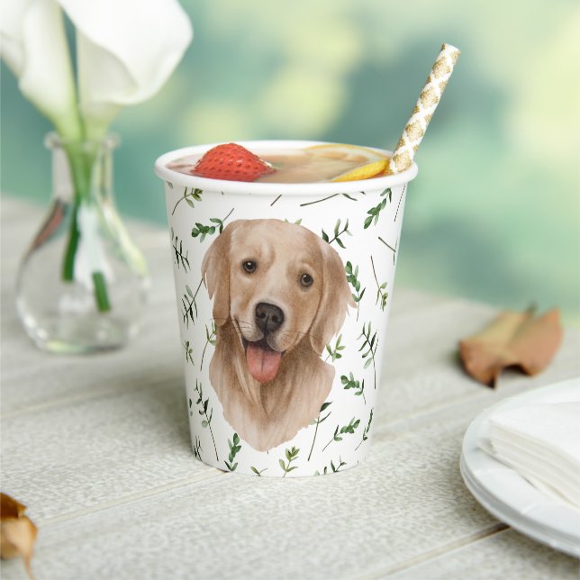 Labrador Retriever Baby Dusche Wasserfarbenthema Pappbecher (In Situ)