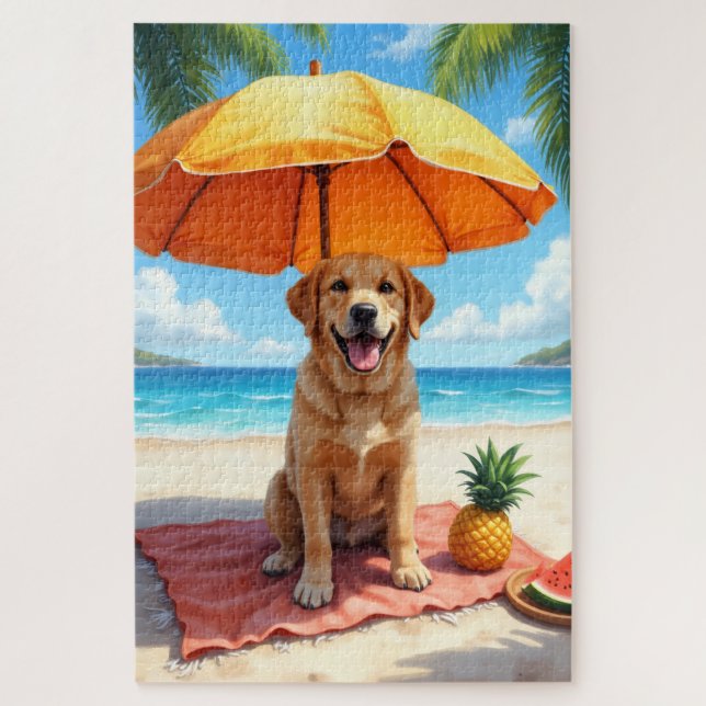 Labrador Retriever Beach Relax Scene (Vertikal)