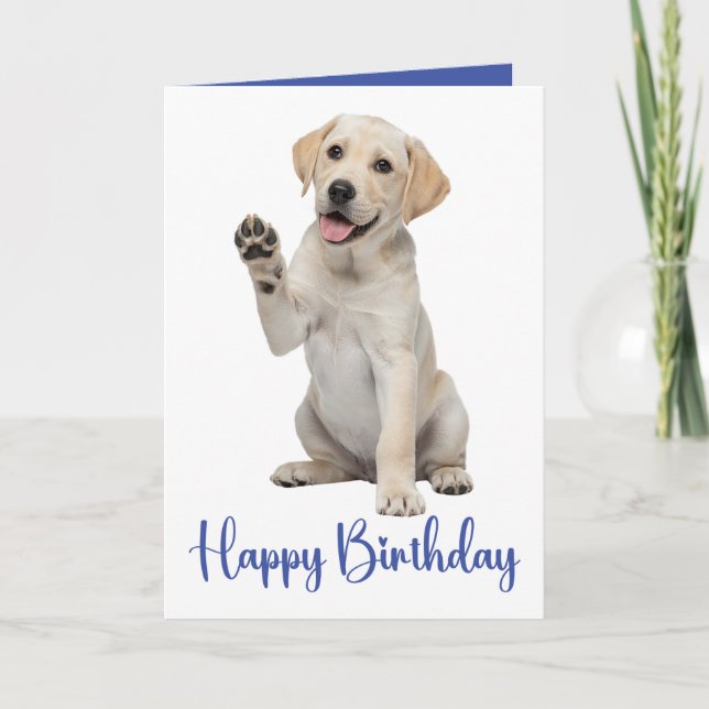 Labrador Retriever Birthday Gelbe Labrador Welpenh Karte (Vorderseite)