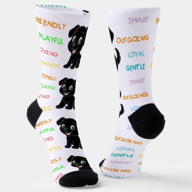 Labrador Retriever Black Lab Eigenschaften Socken (Gewinkelt)