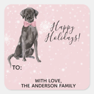 Labrador Retriever Black Lab Étiquette cadeau de v