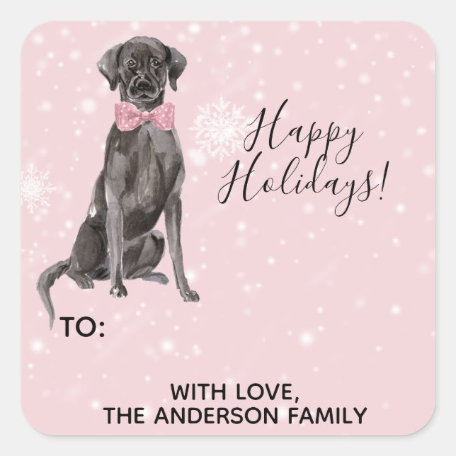 Labrador Retriever Black Lab Étiquette cadeau de v (Devant)