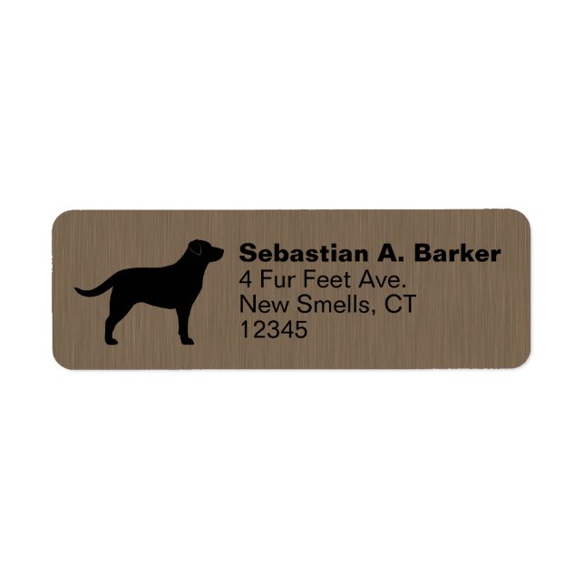 Labrador Retriever Black Lab Rücksendeadresse (Vorne)