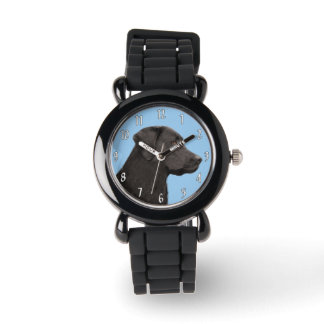 Labrador Retriever Black Painting Original Dog Art Armbanduhr