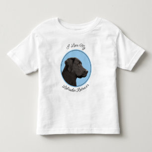 Labrador Retriever Black Painting Original Dog Art Kleinkind T-shirt