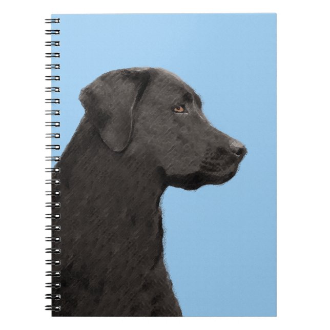 Labrador Retriever Black Painting Original Dog Art Notizblock (Vorderseite)