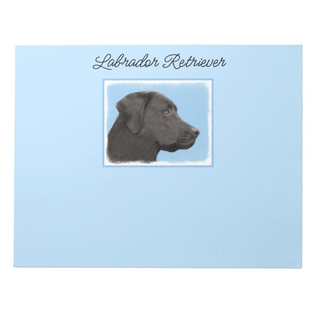 Labrador Retriever Black Painting Original Dog Art Notizblock (Vorderseite)