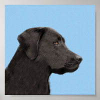 Labrador Retriever Black Painting Original Dog Art