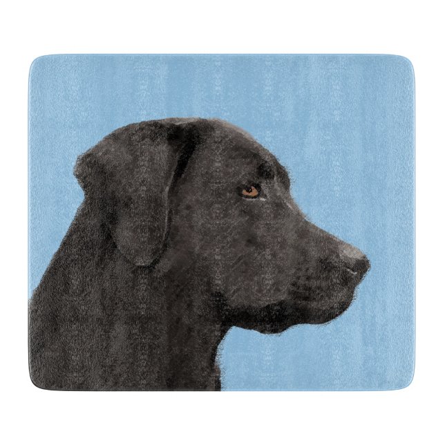 Labrador Retriever Black Painting Original Dog Art Schneidebrett (Vorderseite)