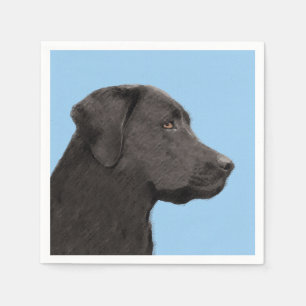 Labrador Retriever Black Painting Original Dog Art Serviette