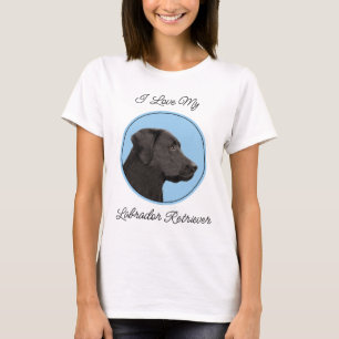 Labrador Retriever Black Painting Original Dog Art T-Shirt