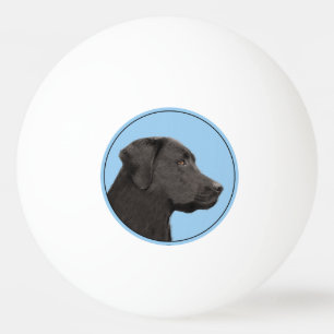 Labrador Retriever Black Painting Original Dog Art Tischtennisball