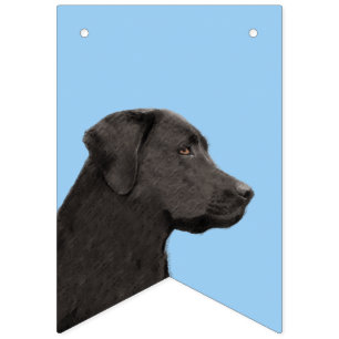 Labrador Retriever Black Painting Original Dog Art Wimpelkette