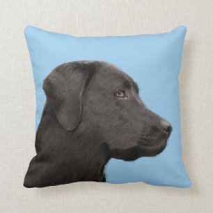 Labrador Retriever Black Painting Original Hund Ar Kissen