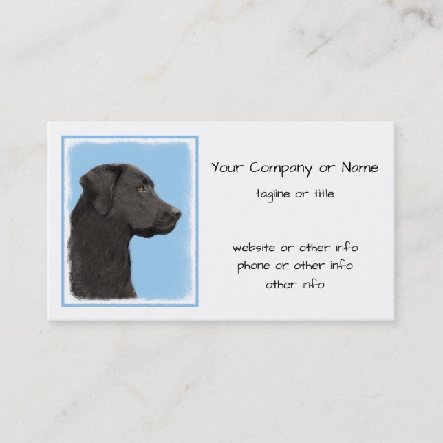 Labrador Retriever Black Painting Original Hund Ar Visitenkarte (Vorderseite)
