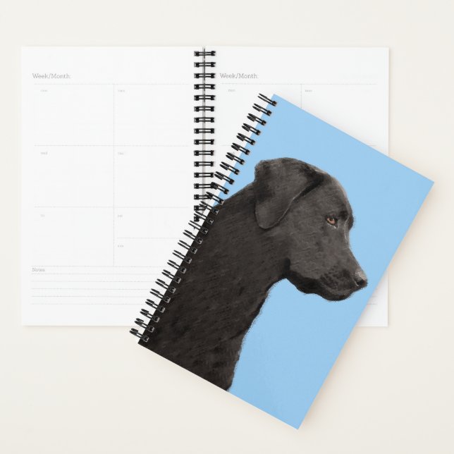 Labrador Retriever Black Peinture Original Chien A (Devant avec enveloppe)