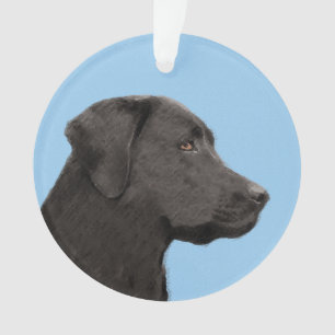 Labrador Retriever Black Peinture Original Chien A