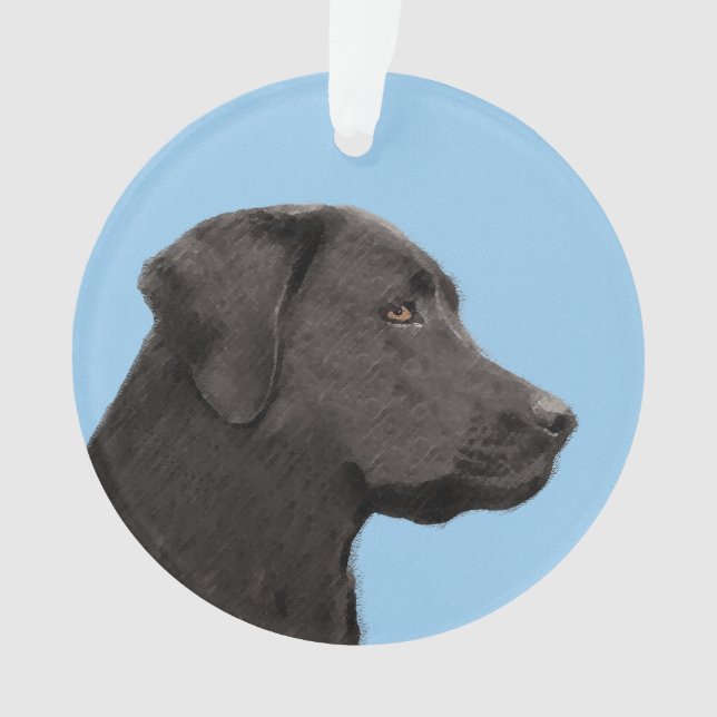 Labrador Retriever Black Peinture Original Chien A (devant)