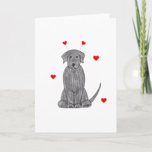 Labrador Retriever Black Valentine Ohren Feiertagskarte