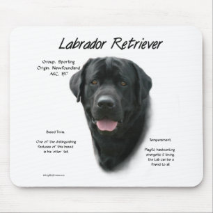 Labrador Retriever (blk) History Design Mousepad
