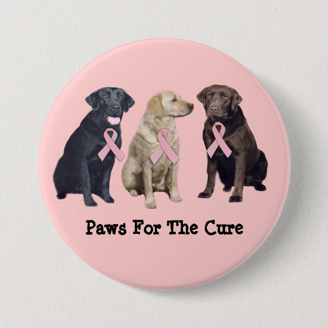 Labrador retriever-Brustkrebs-Knopf Button (Vorderseite)
