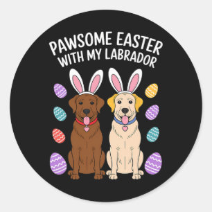 Labrador Retriever Bunny Springs Egg Osterfeier La Runder Aufkleber