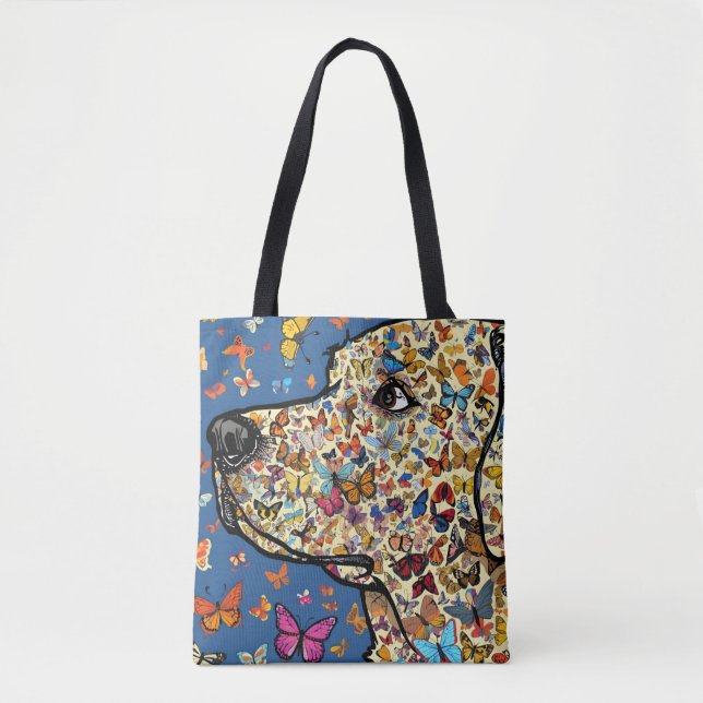 Labrador Retriever Butterfly Dog Art | Yellow Lab Tasche (Vorderseite)