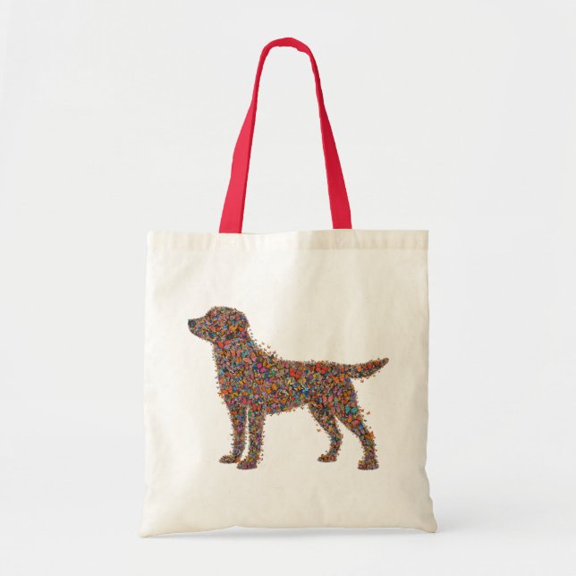 Labrador Retriever Butterfly Silhouette Dog Lover  Tragetasche (Vorne)