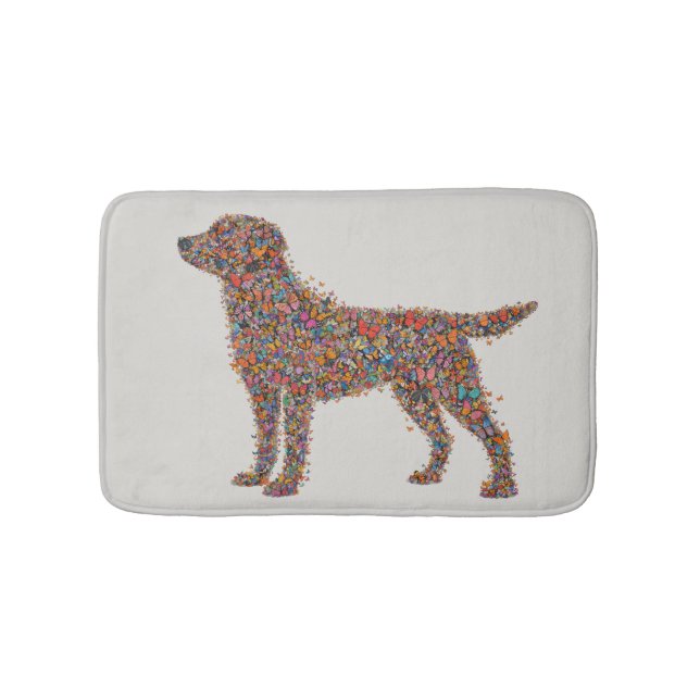 Labrador Retriever Butterfly Silhouette | Dog Mama Badematte (Vorderseite)
