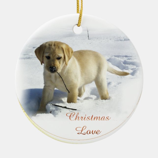 Labrador Retriever Cadeaux de Noël Ornement (Devant)