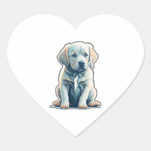 Labrador Retriever Calm Puppy Herz-Aufkleber