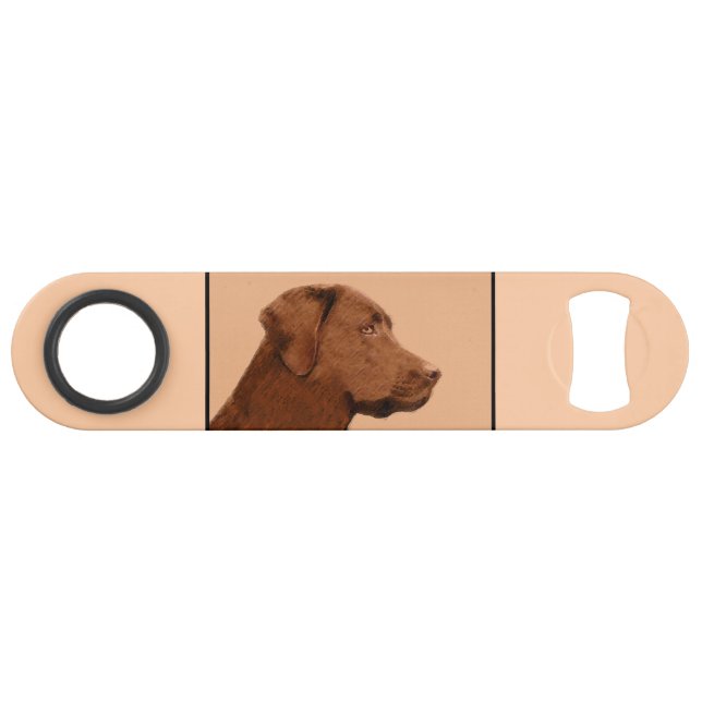 Labrador Retriever (Chocolat) Peinture - Chien Art (Dos Horizontal)